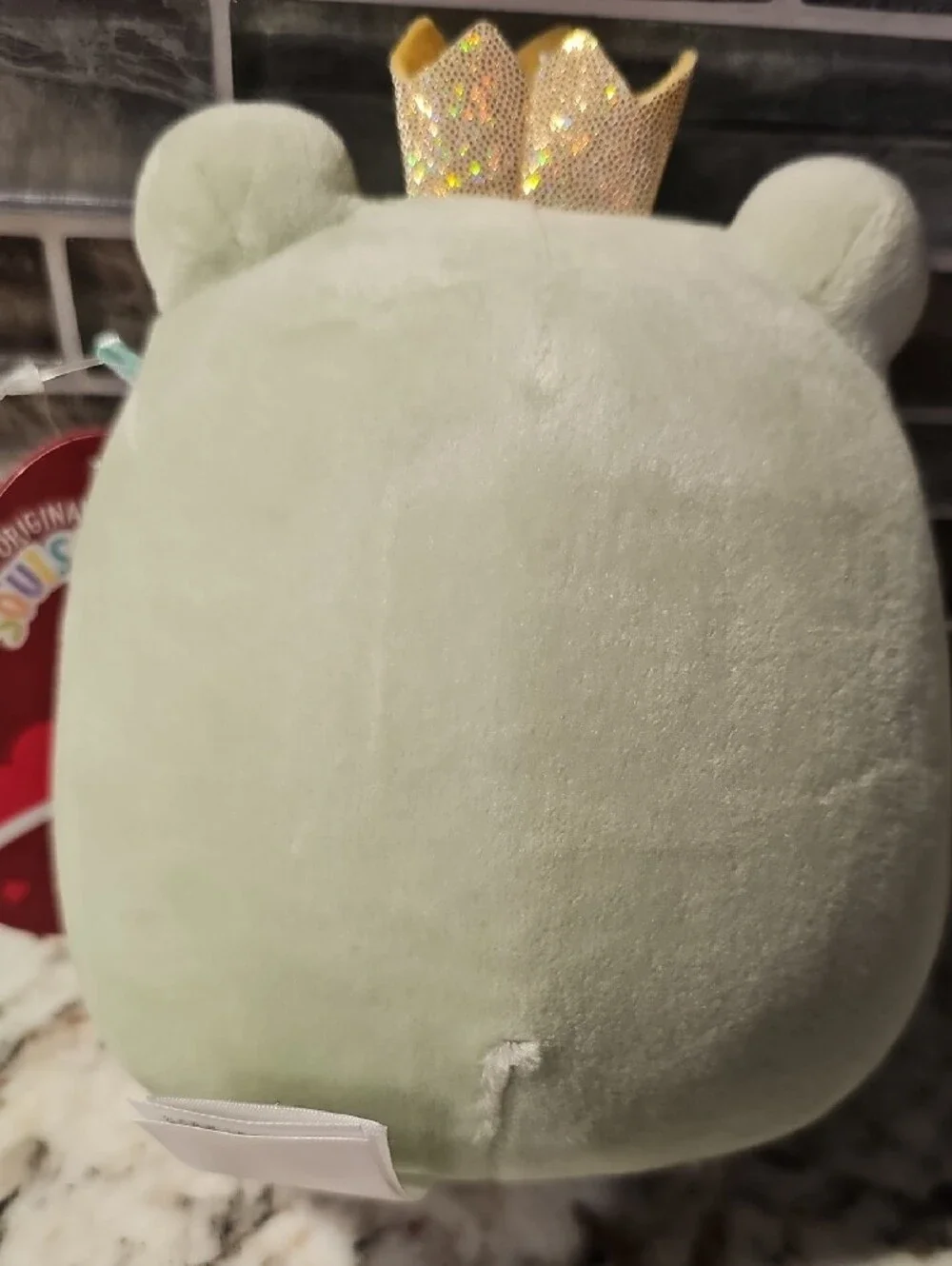 Squishmallows Pale Green Frog with Gold Crown and Pastel Belly